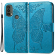 Θήκη με πτερύγιο για Motorola Moto E40/E30/E20, Butterfly, μπλε