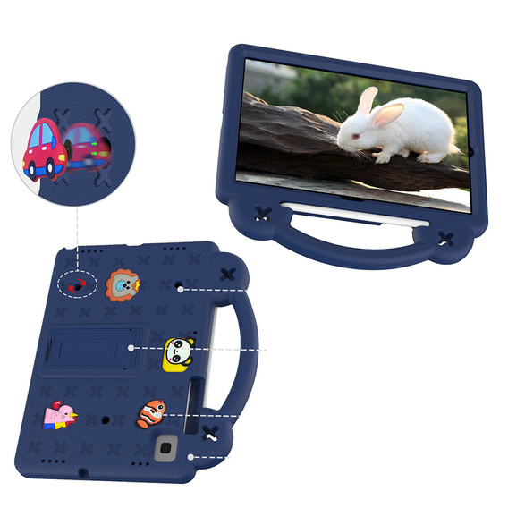 Παιδική θήκη για Samsung Galaxy Tab S6 Lite 10.4 2020/2022 / Tab A7 2020 T500 / T505 / Tab S6 T860/T865, Cute Patterns, με βάση, σκούρο μπλε