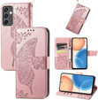 Θήκη με πτερύγιο για Samsung Galaxy S24 FE, Butterfly, ροζ rose gold