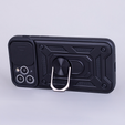 Θωρακισμένη θήκη για Iphone 15 Pro Max, θωρακισμένο Slide Ring, μαύρο + γυαλί 9H