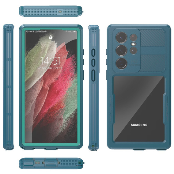 Αδιάβροχη θήκη IP68 για το Samsung Galaxy S23 Ultra, πράσινη