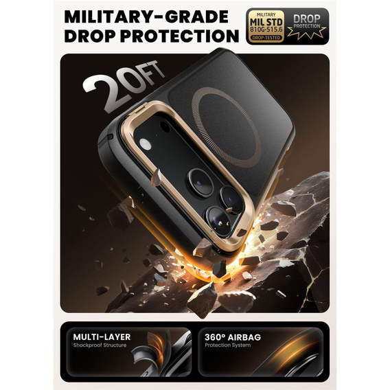Θήκη Supcase για iPhone 17 Pro Max, IBLSN Ares Fip Magsafe, Χρυσό της ερήμου