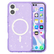 Θήκη για iPhone 17, για MagSafe, glitter, ημιδιαφανές μοβ