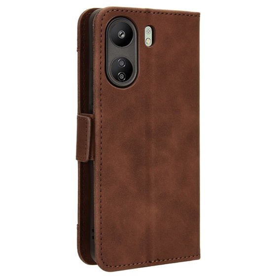 Θήκη με πτερύγιο για Xiaomi Redmi 13C / Poco C65, Card Slot, καφέ