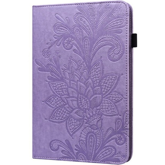 θήκη με πτερύγιο για Samsung Galaxy Tab A8 10.5 SM-X200 SM-X205, flower, μωβ