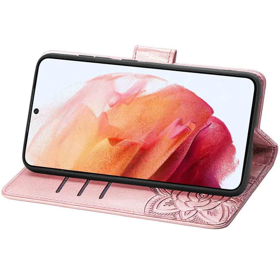 Θήκη με πτερύγιο για Realme 12 Pro 5G / 12 Pro+ 5G, Butterfly, ροζ rose gold