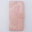 Θήκη με πτερύγιο για Motorola Moto G54 5G, Butterfly, ροζ rose gold