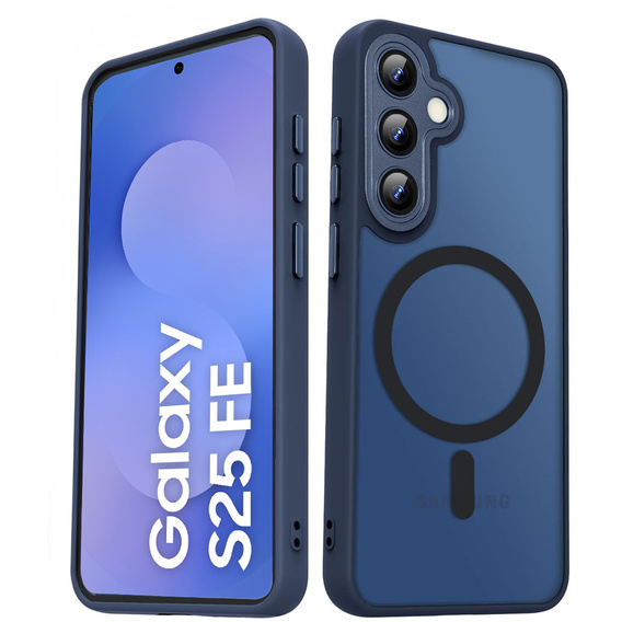 Ματ θήκη για iPhone 17 Pro, για MagSafe, ημιδιαφανές μπλε