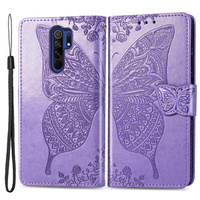 Θήκη με πτερύγιο για Xiaomi Redmi 9, Butterfly, μωβ