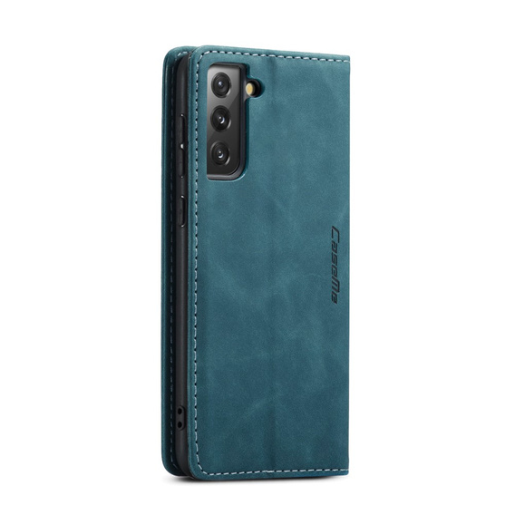 θήκη CASEME για Samsung Galaxy S21 FE, Leather Wallet Case, πράσινη