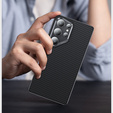 θήκη BENKS Kevlar για Samsung Galaxy S25, για MagSafe, Carbon Fiber, μαύρη