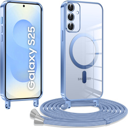 Θήκη για Samsung Galaxy S25, Electro MagSafe, μπλε + κορδόνι