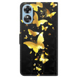 Θήκη με πτερύγιο για Oppo A17, Wallet, Butterflies χρυσή