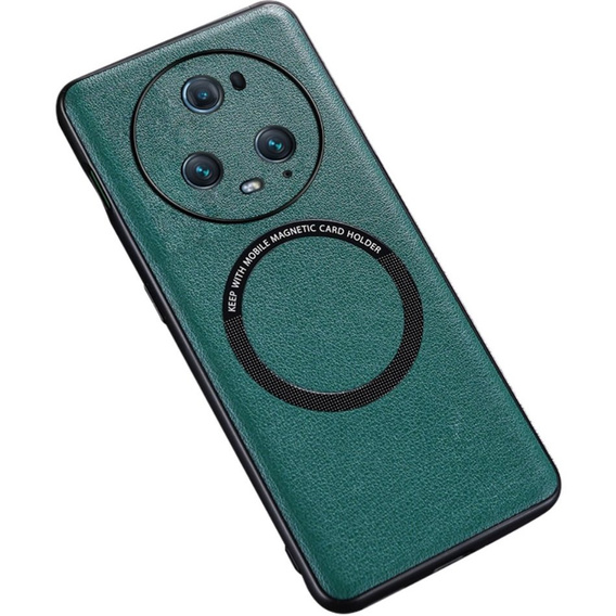Θήκη για Honor Magic 5 Pro, Leather Hybrid MagSafe, πράσινη