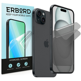 2 x Φύλλο απορρήτου iPhone 15, Υδρογέλη ERBORD Anti-Spy