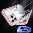 Θήκη για iPhone 16 Pro Max, Shockproof, με γυαλί, για MagSafe, ροζ