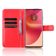 Θήκη με πτερύγιο για Motorola Edge 50 Fusion 5G, Crazy Horse Wallet, κόκκινη