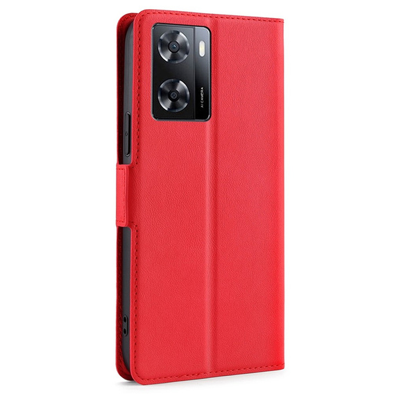 Θήκη με πτερύγιο για Oppo A57s, Wallet Thin Magnet, κόκκινη