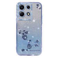 Θήκη για Infinix Note 30 5G, Glitter Flower, μπλε