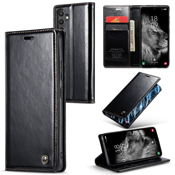 θήκη CASEME για Samsung Galaxy A34 5G, Waxy Textured, μαύρη