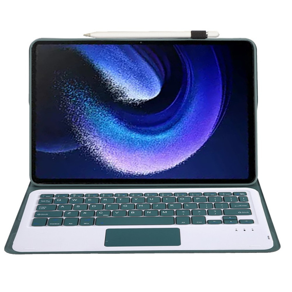 Θήκη + πληκτρολόγιο Xiaomi Pad 6 / 6 Pro, Touchpad, πράσινη