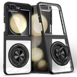 Θήκη για Samsung Galaxy Z Flip7 FE / Z Flip6, Corners Dropproof, για MagSafe, διαφανής / μαύρη