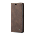 θήκη CASEME για Xiaomi Redmi Note 10 Pro, Leather Wallet Case, καφές