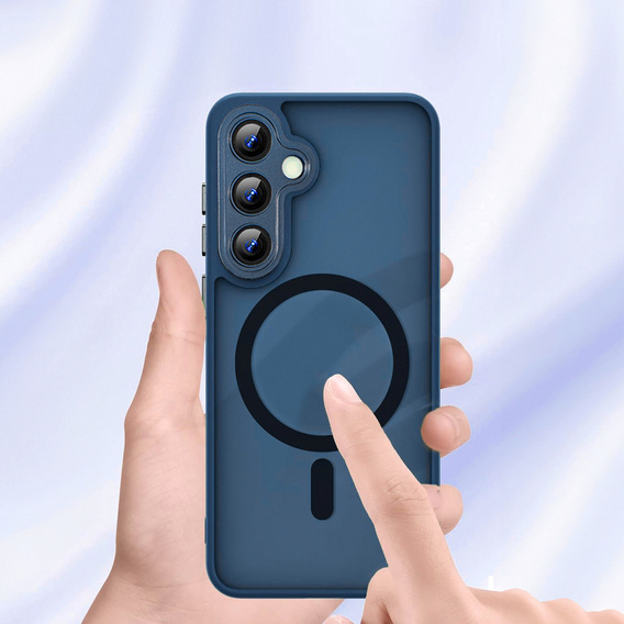 Ματ θήκη για iPhone 17 Pro, για MagSafe, ημιδιαφανές μπλε