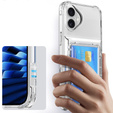 Θήκη για iPhone 16, Card Holder Kickstand, διαφανής