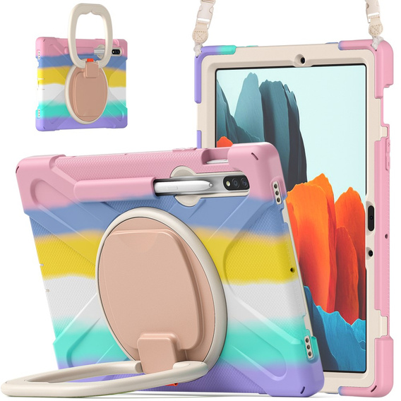 Θήκη για Samsung Galaxy Tab S10 Lite / S10 FE / S9 FE / S9 / S8 / Tab S7, θωρακισμένη περιστρεφόμενη 360, χρωματιστά