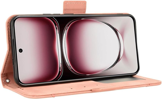 Θήκη με πτερύγιο για Oppo Reno 12 Pro, Card Slot, ροζ