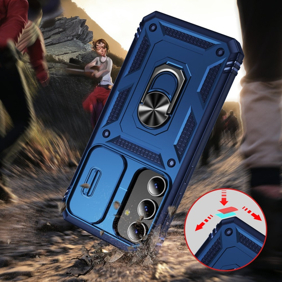 Θήκη για Samsung Galaxy S24+ Plus, CamShield Slide, μπλε