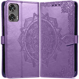 Θήκη με πτερύγιο για Motorola Moto G85, Mandala, μωβ
