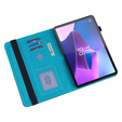 θήκη με πτερύγιο για Lenovo Tab M9, flower, μπλε