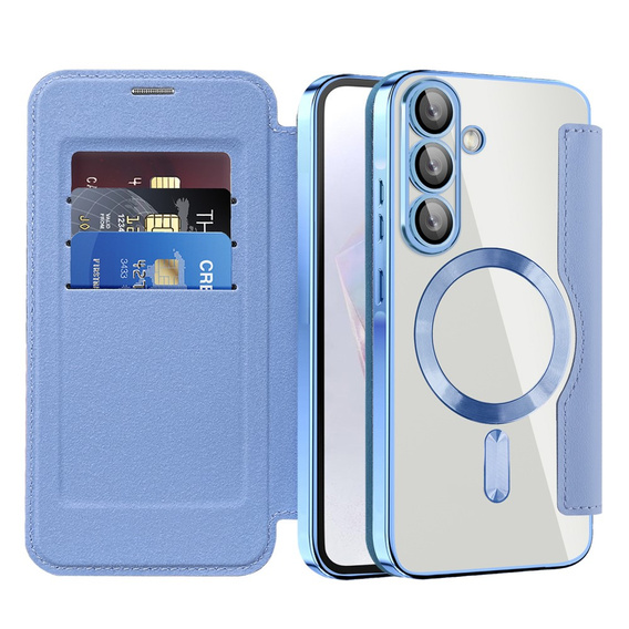 Θήκη με πτερύγιο για Samsung Galaxy A36, RFID Wallet MagSafe CamShield, μπλε