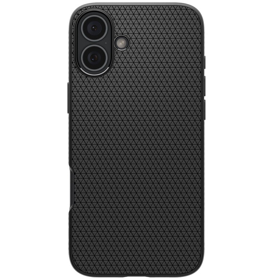 θήκη Spigen για iPhone 16, Liquid Air, μαύρη + μετριασμένο γυαλί 9H