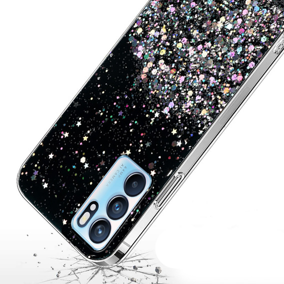 Θήκη για OPPO Reno 6 5G, Glittery, μαύρη