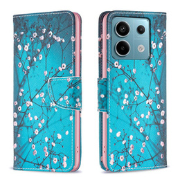 Θήκη με πτερύγιο για Xiaomi Redmi Note 13 Pro 5G, Wallet, Sakura μπλε