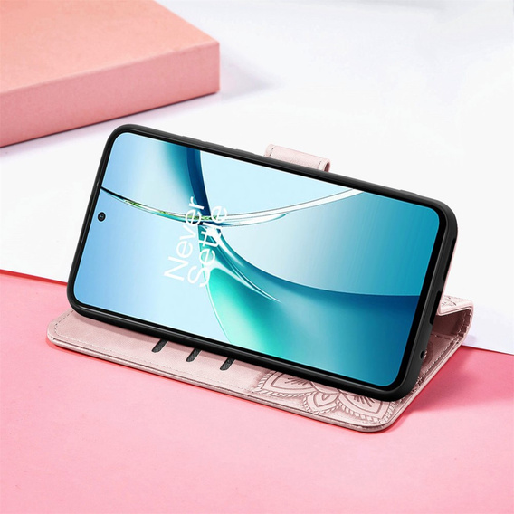 Θήκη με πτερύγιο για Xiaomi Redmi Note 14 4G, Butterfly, ροζ rose gold