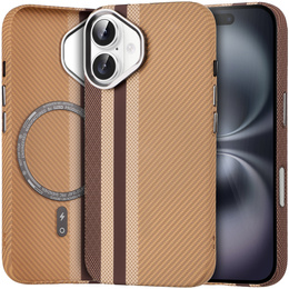 Θήκη για iPhone 16, ανθρακονήματα MagSafe, κίτρινη