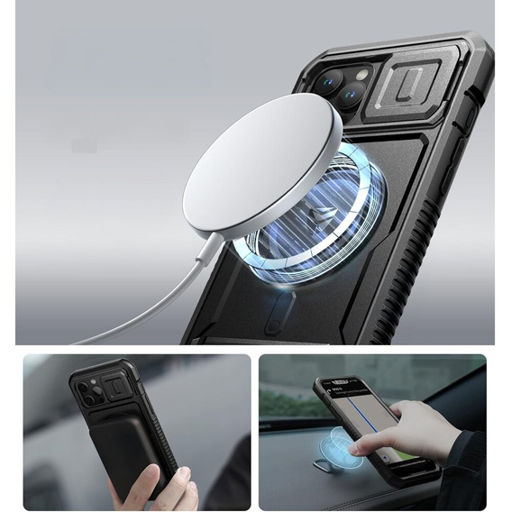 Θωρακισμένη θήκη για iPhone 12 Pro Max, Dexnor CamProtect MagSafe, μαύρη