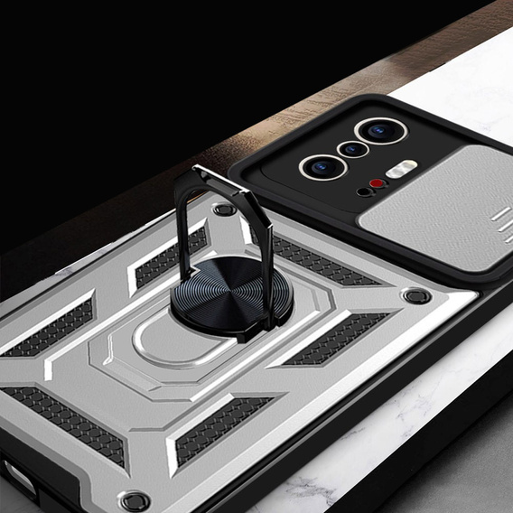Θήκη για Xiaomi 11T / 11T Pro, CamShield Slide, ασημένιο