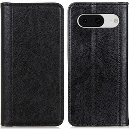 Θήκη για Google Pixel 8, Wallet Litchi Leather, μαύρη