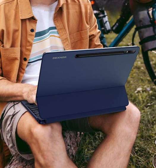 Θήκη πληκτρολογίου για Samsung Galaxy Tab S10+/ S9+/ S8+/ S7+/ S7 FE, Dexnor Magnetic Keyboard Touchpad, μπλε