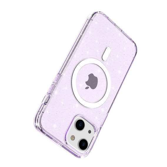 Θήκη για iPhone 14, Dropproof MagSafe Glitter, μωβ
