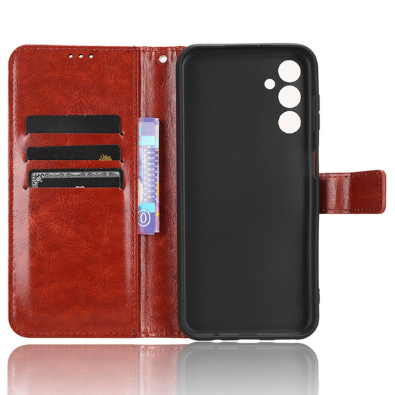 Θήκη με πτερύγιο για Samsung Galaxy M34, Crazy Horse Wallet, καφέ