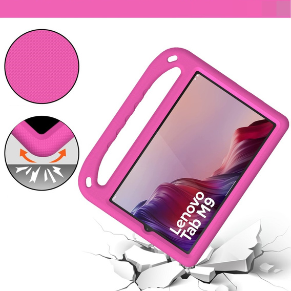 Παιδική θήκη για Lenovo Tab M9, παιδική θήκη με λαβή, ροζ