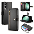 Θήκη με πτερύγιο για Samsung Galaxy S25 Edge, Wallet Zipper Pocket, μαύρη