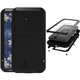 Love Mei Θήκη για Samsung Galaxy S25 Ultra, armored with glass, μαύρη