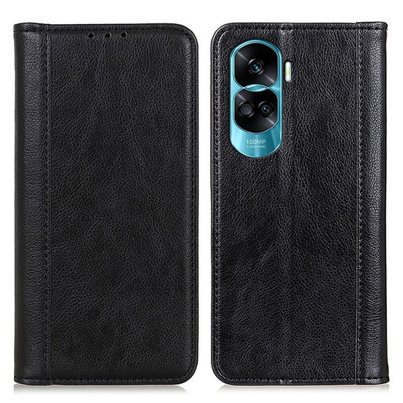 Θήκη για Honor 90 Lite 5G, Wallet Litchi Leather, μαύρη